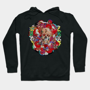 Skull Flower Power Colored Pattern Hoodie